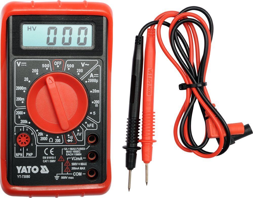 Мультиметр для вимірювання електричних параметрів YATO : цифровий арт.YT-73080 