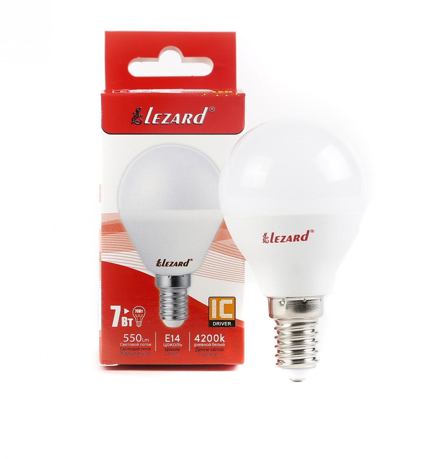 442-A45-1407 Лампа світлодіодна LED Glob A45 7W 4200К E14 220V (25 шт/уп)