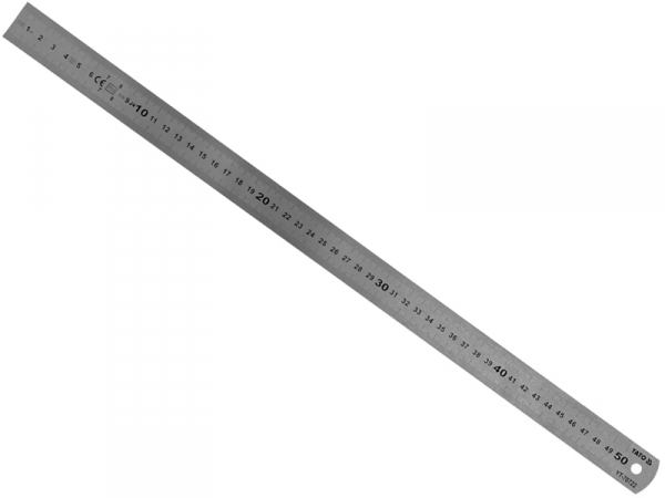 Лінійка з нержавіючої сталі YATO : L= 500 x 19 мм, двостороння шкала, таблиці перетворення арт.YT-70722 