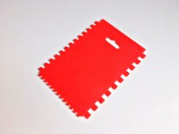 Шпатель пластиковий зубчастий для клею 170х120мм, (червоний) арт.2025