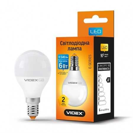 Лампа VIDEX LED G45e 6W E14 4100K 220V (VL-G45e-06144)