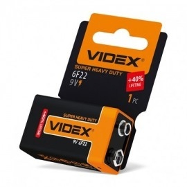 Батарейка Videx 6F22/9V (Крона) 1pcs SHRINK CARD