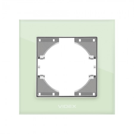 Рамка VIDEX BINERA зеленое стекло одинарния горизонтальная (VF-BNFRG1H-RG) (12/144)