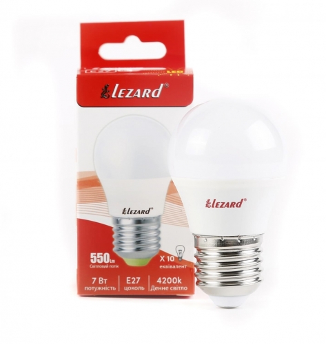 442-A45-2707 Лампа світлодіодна LED Glob A45 7W 4200К E27 220V (25 шт/уп) 