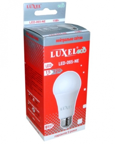 Лампа LED A60 230V 15w 1320Lm E27 4000K шарик EKO LUXEL (065- NE)
