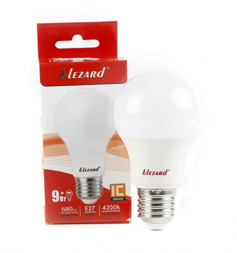 442-A60-2709 Лампа світлодіодна LED Glob A60 9W 4200K E27 220V (50шт/уп)