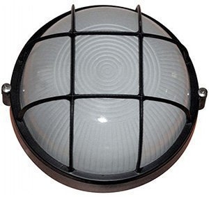 Світильник НПП 100W ip54 (круг Чорний з решіткою) (Екострум) 	