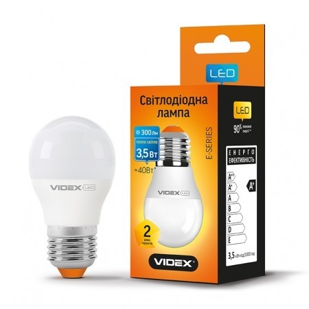 Лампа VIDEX LED G45e 3.5W E27 3000K 220V (VL-G45e-35273)