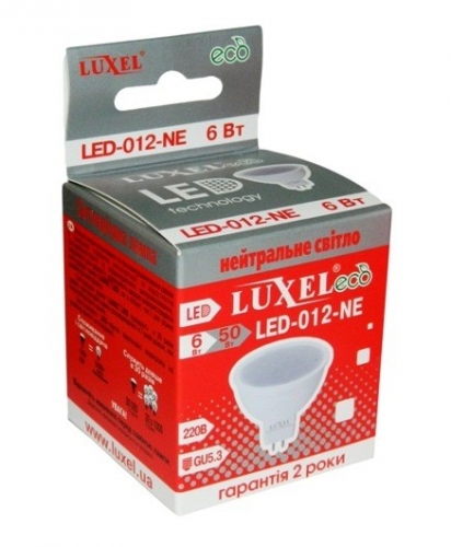 Лампа LED MR16 G5.3 230V 6W 510Lm 4000K EKO LUXEL (012-NE)