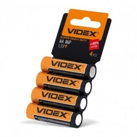 Батарейка Videx R6P/AA 4pcs SHRINK CARD