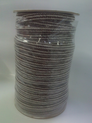 Нитка декоративна В10 , поліестер переплетиний коричневий+сірий 10мм (30м)