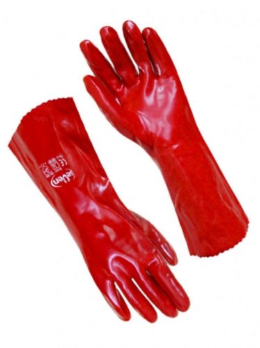 Рукавички МБС червоні, довгі 35см, PVC-1005/69254
