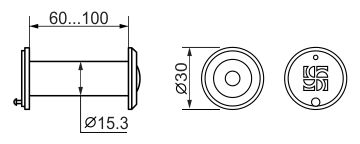 Дверний глазок FUARO DVZ2 16/200/60x100 (оптика пластик, кут огляду 200) СР хром  27293