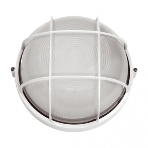 Світильник НПП 60W ip54 (круг Білий з решіткою) (LUMEN, Екострум, ОМЕГА ) 