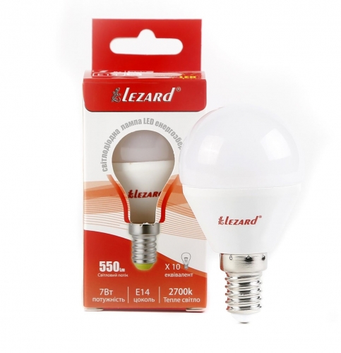 427-A45-1407 Лампа світлодіодна LED Glob A45 7W 2700К E14 220V (25 шт/уп)