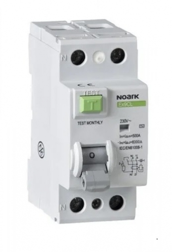 NOARK Диф. вимикач Ex9CL-N, 2Р 25А 30 mA 6 кА, тип AC (108314)