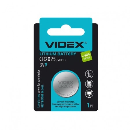 Батарейка Videx CR2025 5pcs BLISTER CARD