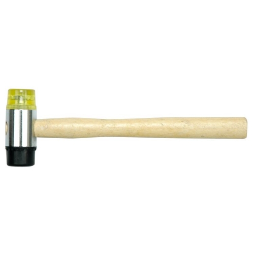 Молоток гумa-пластик VOREL з дерев'яною ручкою, Ø=35мм арт.33950 