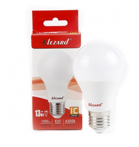 442-A60-2713 Лампа світлодіодна LED Glob A60 13W 4200K E27 220V (50шт/уп)