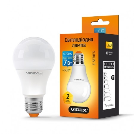 Лампа VIDEX LED A60e 7W E27 3000K 220V (VL-A60e-07273)
