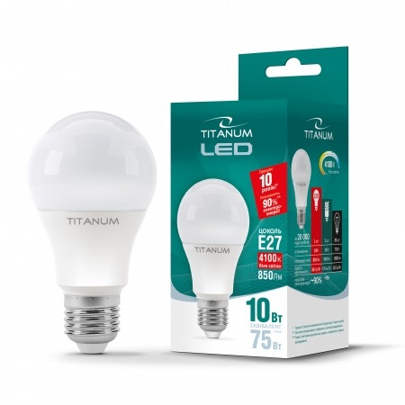Лампа LED TITANUM A60 10W 4100K 220V E27 (TL-A60-10274) 