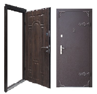 Двері  вхідні Офіс-економ праві 960х2050, мідь, Оф. Д.№3 / Б-11, ПВХ-02, тм 16 мм., поріг, замки к-т №1, код.19/14302