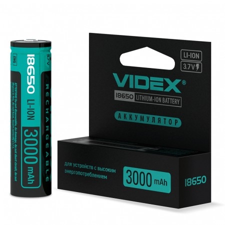 Аккумулятор Videx Li-Ion 18650-P(Захист) 3000mAh color box/1pc 20/160