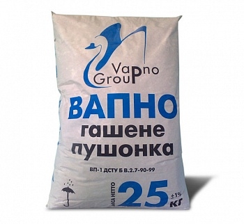 Вапно-пушонка гашене сухе,  25кг  Білорусія