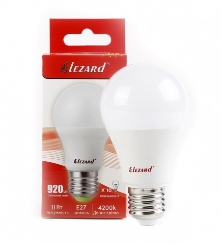 442-A60-2711 Лампа світлодіодна LED Glob A60 11W 4200K E27 220V (50шт/уп)