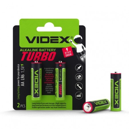 Батарейка Videx LR6/AA TURBO 2pcs BLISTER