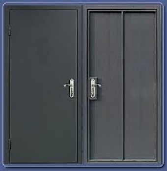 Двері вхідні технічні Каркас праві 960х2050 чорні RAL 9005, замок Арико код. 19/5435