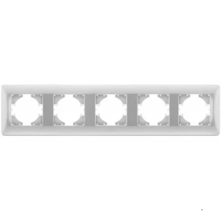 Рамка VIDEX BINERA срібний шовк 5 постов горизонтальная (VF-BNFR5H-SS) (12/48)