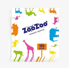 Серветки ''ZooZoo'' 24*23 (білі) 1ш100шт.
