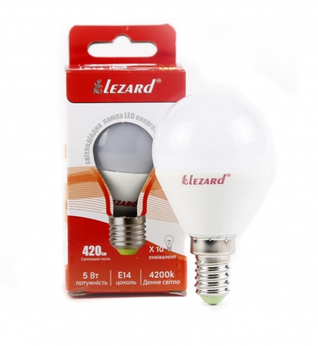 442-A45-1405 Лампа світлодіодна LED Glob A45 5W 4200K E14 220V (25 шт/уп)